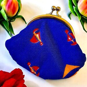 Vintage '84 Mini Tiny Change Purse Kiss Lock Coin Pouch